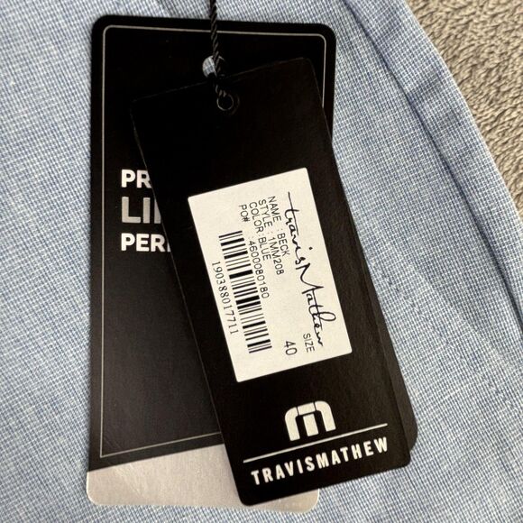 Travis Mathew Shorts Mens 40 Blue Beck Golf Performance Stretch Waistband - Picture 9 of 13